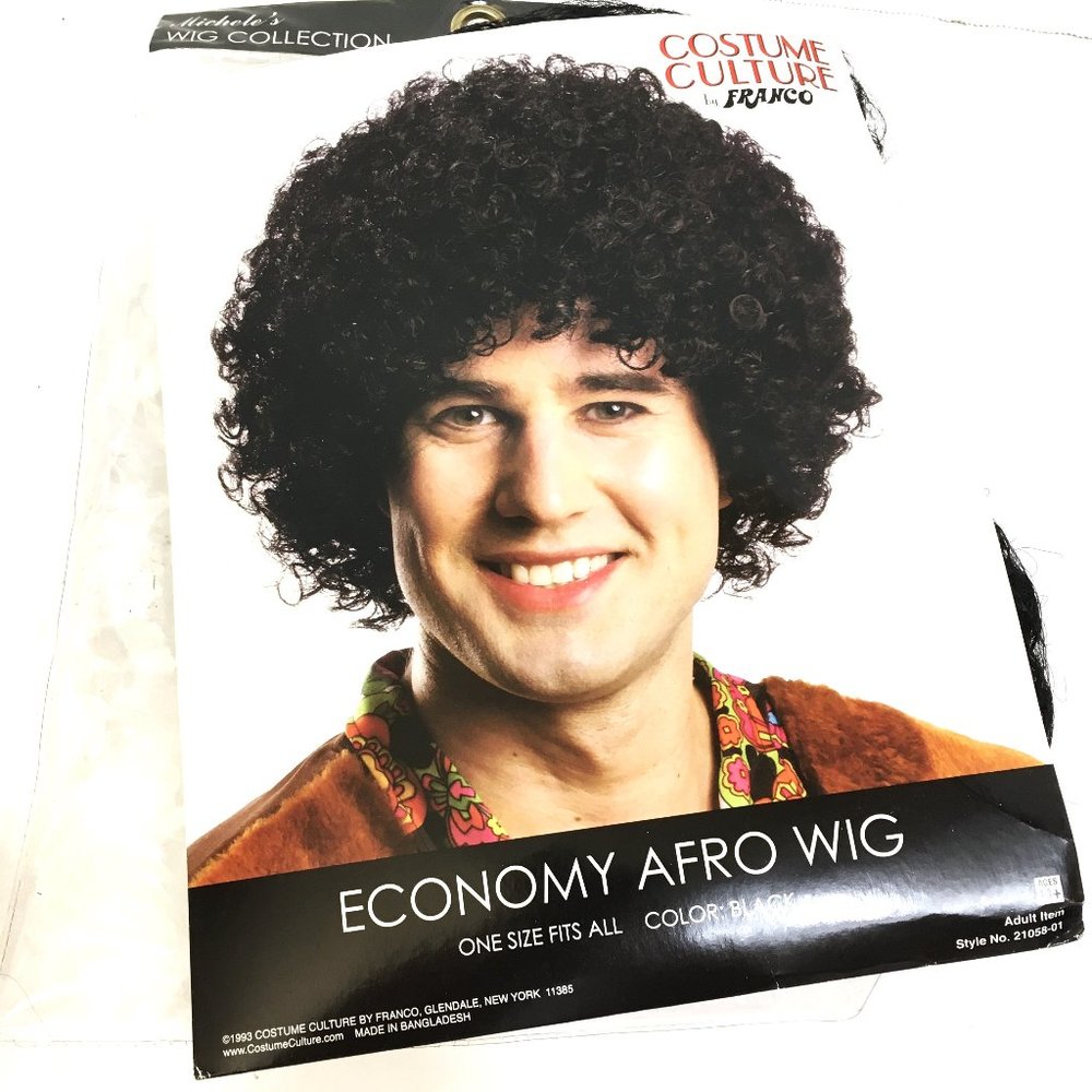 Afro Wig by Franco Costume Culture Black Unisex  NWT NOS